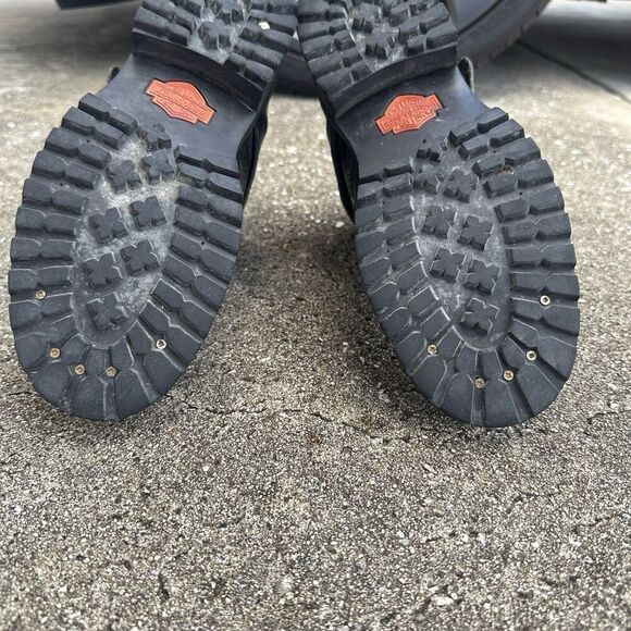 Harley Davidson Faded Glory Leather Moto Boots Womens 9 Lace Up Vintage 81024 - Picture 15 of 16